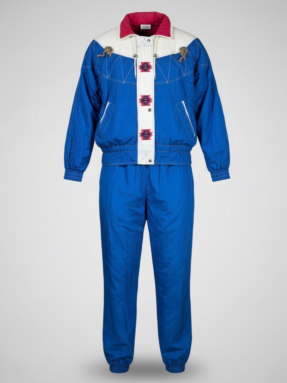 Vintage 80s Western Southwest Embroidered Matching Windbreaker Jacket Pants Set‎